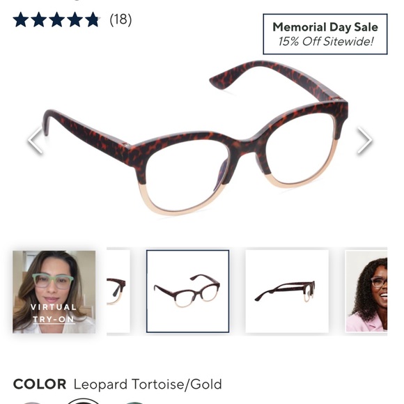 Peppers “Georgia” Tortoise/Gold 2.5x/Blue Light Glasses - Picture 4 of 4